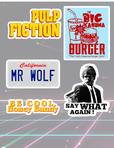 Pulp fiction 4pc stickers - pulp,